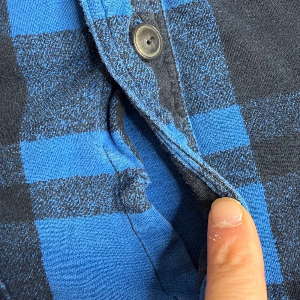 Polo Ralph Lauren Guide Men XXL Blue Black Plaid Cotton work shirt cateye button